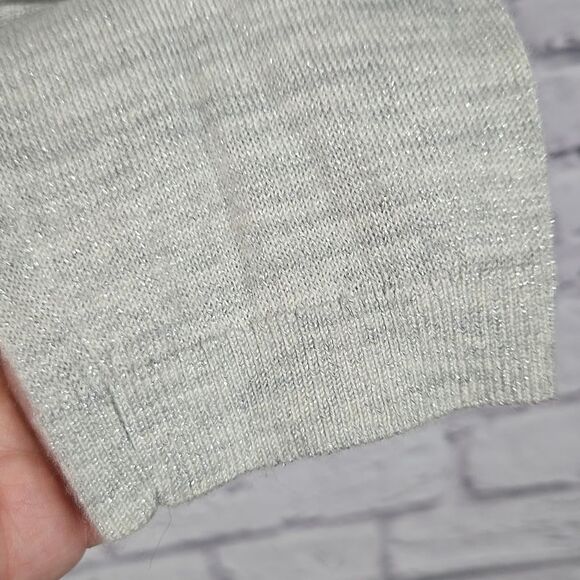 Lane Bryant Fine Merino Wool Sweater Beige Shimmer Pullover V-Neck Spring Work L - Picture 5 of 10